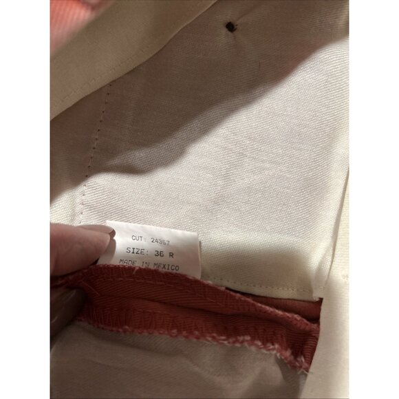 Berle 24357 Flag Red Brick 36 34 Flat Front Chino Preppy Pants Washed Cotton New - Picture 10 of 11